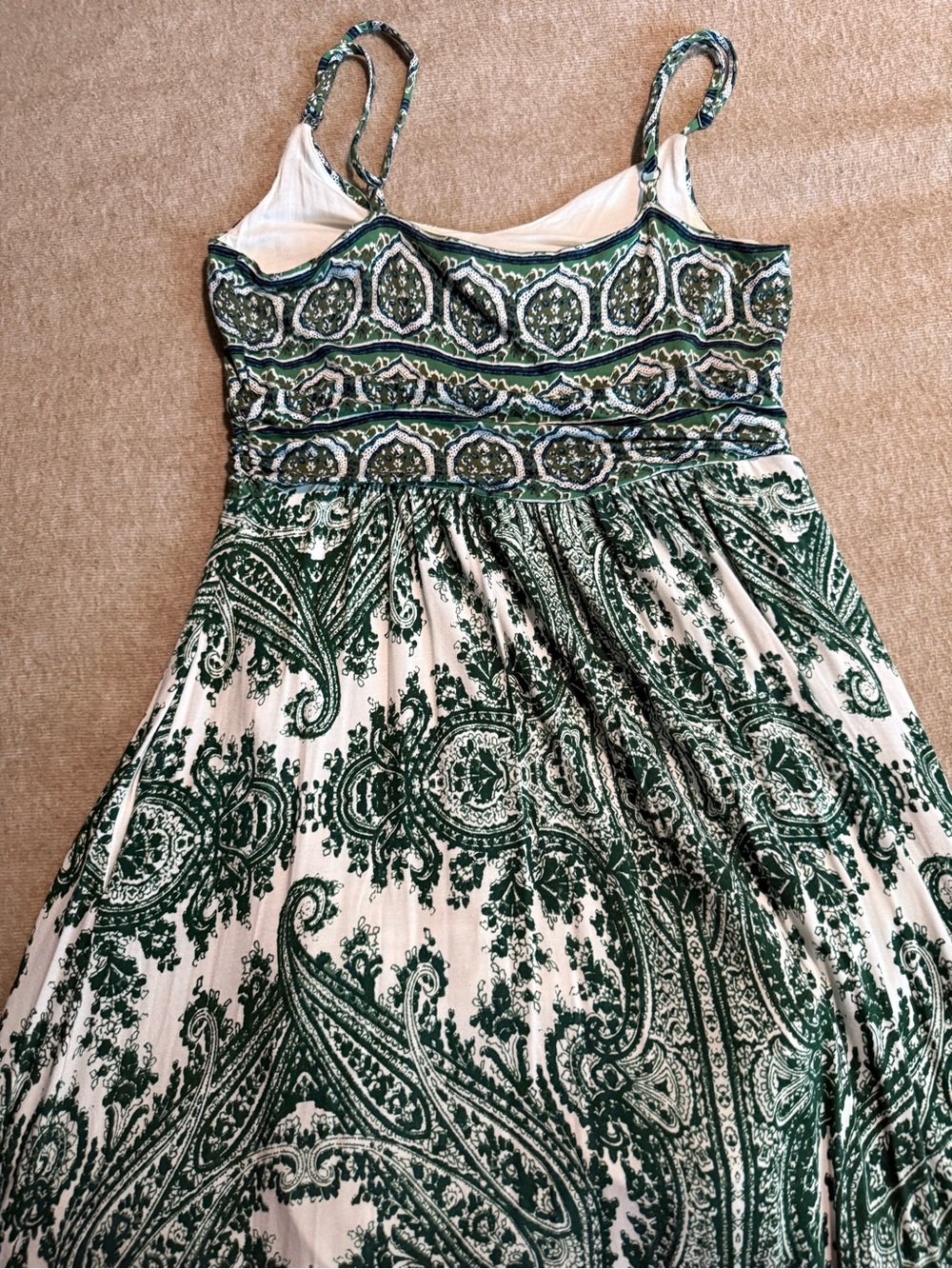 Moulinette Soeurs Anthropologie Green Paisley Maxi Dress Size M - Picture 9 of 12